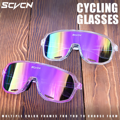 SCVCN Fashion Sports Running Glasses Outdoor Bicycle Drive Hiking Sunglasses Men MTB Cycling Sunglasses Women Road Bike Glasses