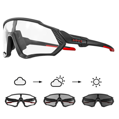 Kapvoe New Outdoor Photochromic Cycling Sunglasses Men Women Road Mountain Bike Bicycle Cycling Glasses Sport Running Eyewear