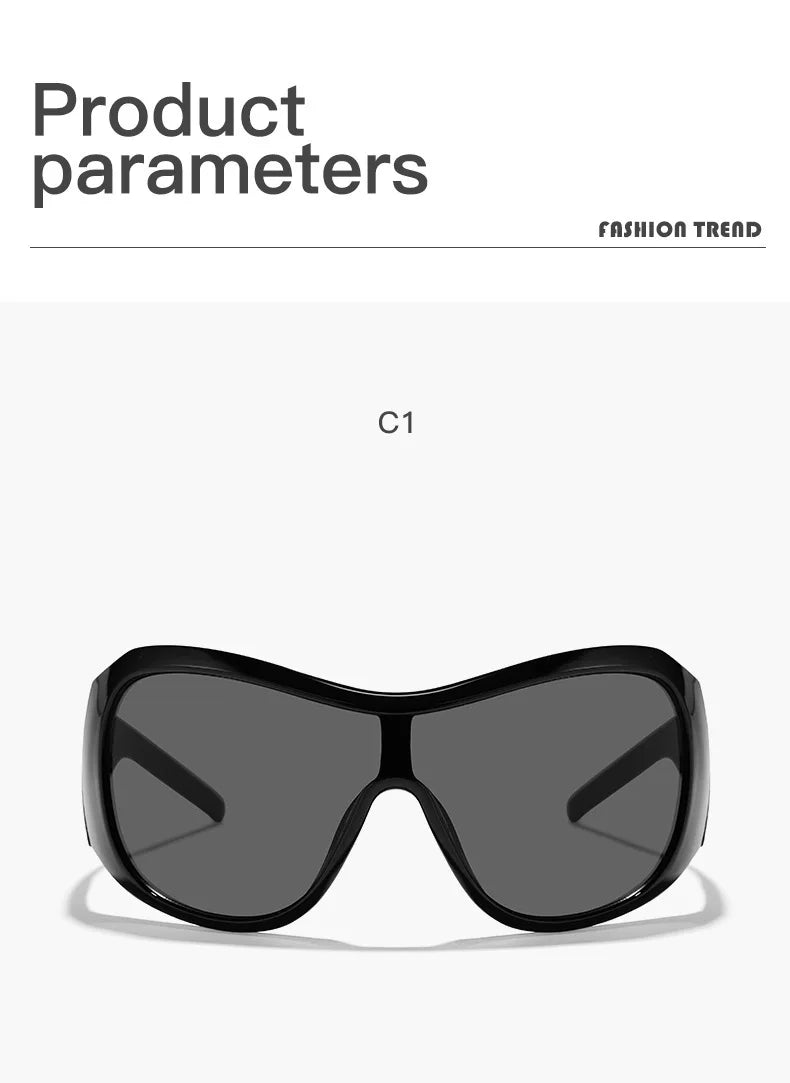 vintae one piece oversized shield sunglasses women new fashion red black gradient sexy sun glasses ladies trendy y2k shades