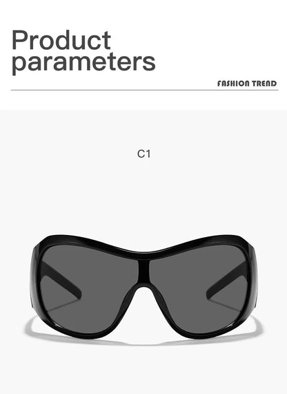 vintae one piece oversized shield sunglasses women new fashion red black gradient sexy sun glasses ladies trendy y2k shades