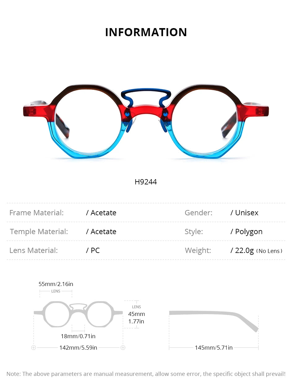 FONEX HEPIDEM Acetate Eyeglasses Frame Men 2025 New Small Round Brand Design Glasses Women Retro Vintage Eyewear Spectacles 9341