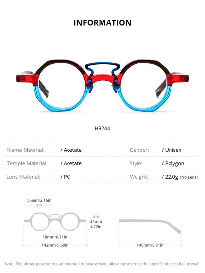 FONEX HEPIDEM Acetate Eyeglasses Frame Men 2025 New Small Round Brand Design Glasses Women Retro Vintage Eyewear Spectacles 9341