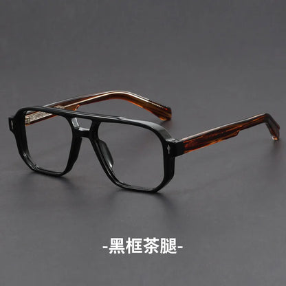Double Bridges Anti Blue Light Reading Glasses Men Retro Women Square Glasses Frame Fashion Men Myopia Eyewear Fake Eyelasses -2