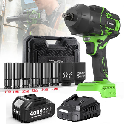TaskStar 2000N.m Brushless Impact Wrench 1/2''Cordless electric Wrench  Car Tires Repair Power Tools For Makita 18V Battery pin