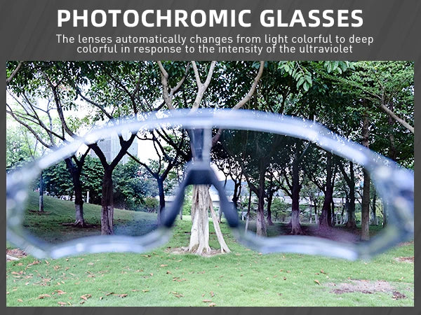 Kapvoe New Outdoor Photochromic Cycling Sunglasses Men Women Road Mountain Bike Bicycle Cycling Glasses Sport Running Eyewear