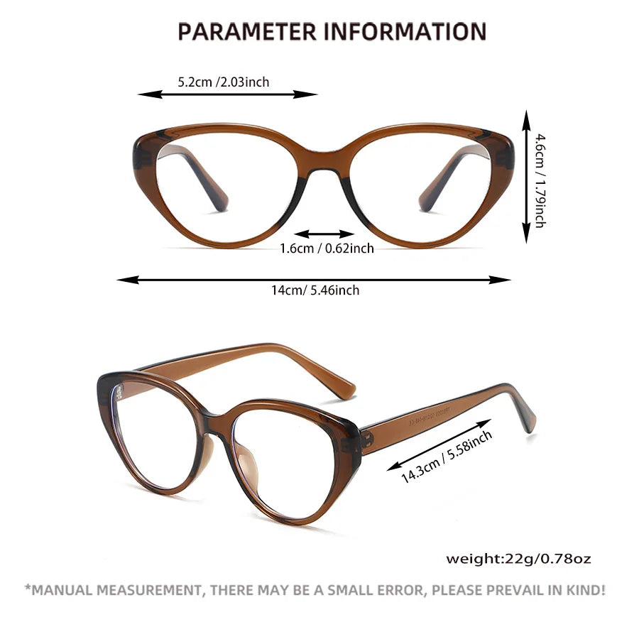 1-piece Cat-eye Y2K Fashion Women's Glasses, Face-shaping, Suitable for Daily Wear