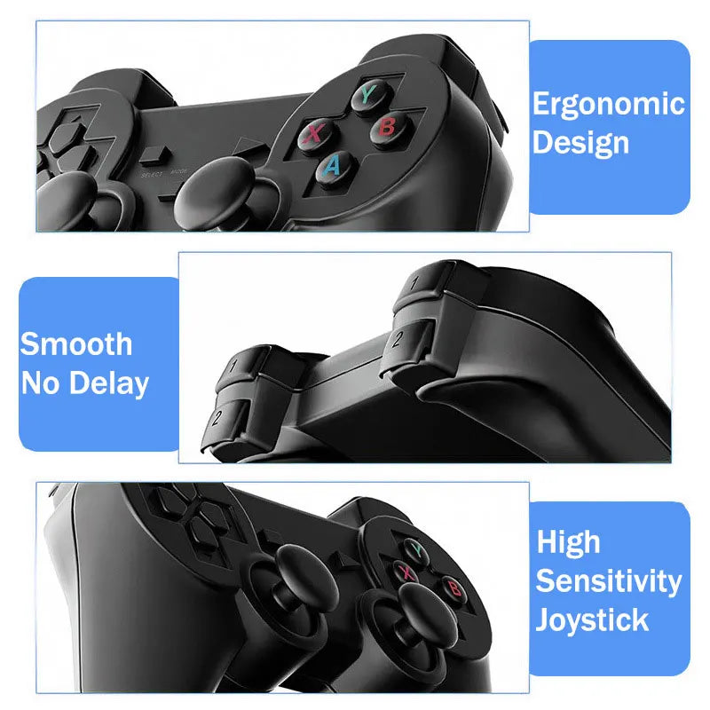 Wireless Game Console M8 Retro Stick with 9 Emulators 20000+ Games 4K HD 2.4G Controllers Plug and Play Video Games for TV