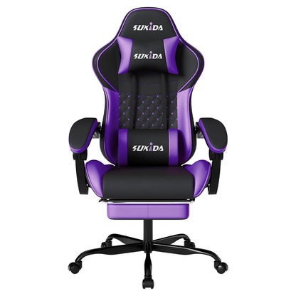 Ergonomic Gamer Chairs Computer Chair Gamer Chairs for Adults Massage Lumbar Support Swivel Height Adjustable Headrest Backrest