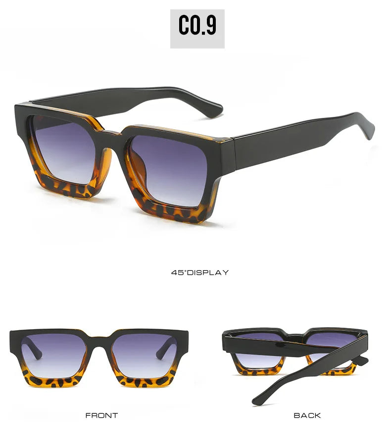 JNPCXI Fashion Square Women Luxury Sunglasses Retro Green Brand Designer Men Trending Sun Glasses Shades UV400