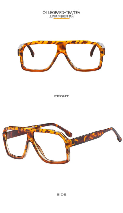 Retro Men Pilot Reading Glasses Fashion Brand Big Frame Anti Blue Light Presbyopia Eyeglasses Women Square Prescription Glasses