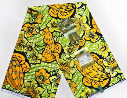 Latest African Grand Golden Wax Fabric Super Good Quality Women Pagne Flash Cotton Prints Batik Ankara Glitter Tissus 6yards