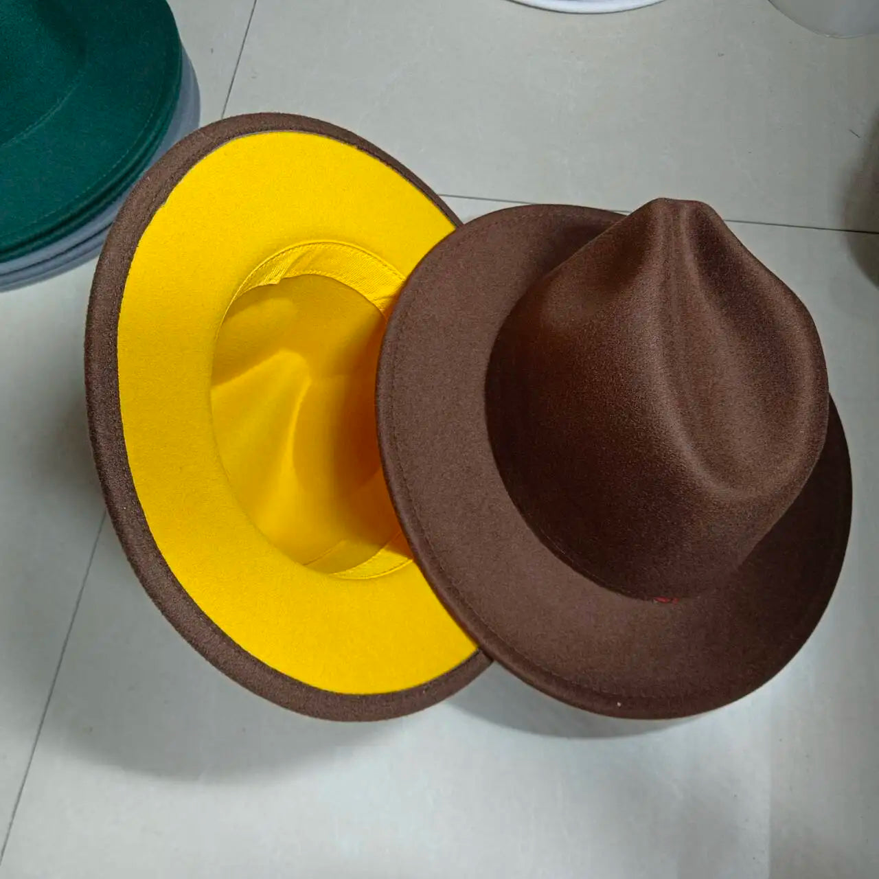 Sombreros Fedora Hat Dual Color Classic Jazz Hat Soft Fedora Hat Classic Men's and Women's Blue Jazz sombreros