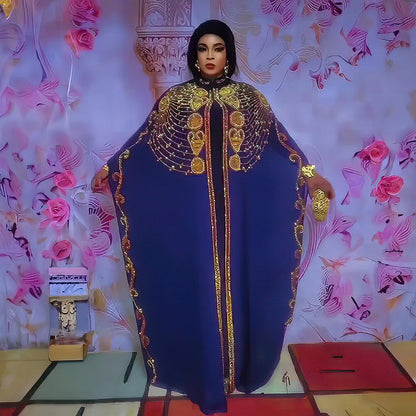 Elegant and beautiful BUBU two-piece dress african women dresses chiffon african dress rhinestone robe soirée femme luxe