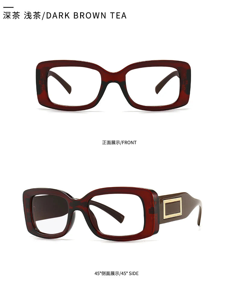 Vintage Black Square Reading Glasses Women 2025 Luxury Brand Blue Light Blocking Computer Presbyopia Eyeglasses Diopter 0~+ 6.00