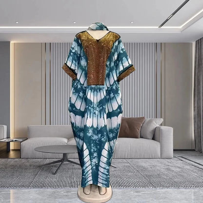 2025 New Afro Kaftan Dress for Women Long Sleeve off Shoulder Robe plus Size Fringe Detail Comfortable Beach Wear Summer