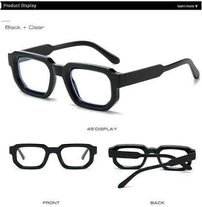 SHAUNA Ins Popular Fashion Polygon Square Women Glasses Frame Clear Anti Blue Light Eyewear Optical Men Red Blue Frame