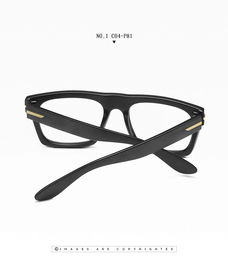AUECMOI Vintage Men Square Glasses TR90 Frame Myopia Customizable Prescription Anti Blue Ray Optical Photochromic Eyeglasses