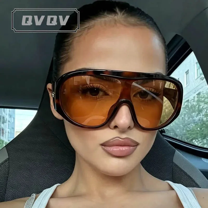 New Fashon Oversized One-piece Shield Sunglasses For Women Men Big Windproof Sports Sun Glasses Men Trendy Shades UV400 Eyewear