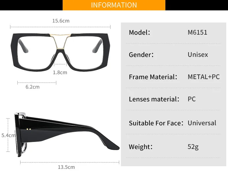 Fashion Brand Oversized Square Myopia Glasses Women Men Trend Green Graduation Eyeglasses Anti Blue Light Prescription Glasses