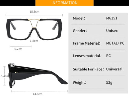 Fashion Brand Oversized Square Myopia Glasses Women Men Trend Green Graduation Eyeglasses Anti Blue Light Prescription Glasses