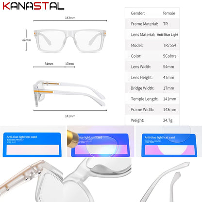 Men Prescription Reading Glasses Optical Lenses Myopia Eyewear Women Blue Light Blocking Goggles TR90 Square Eyeglasses Frame