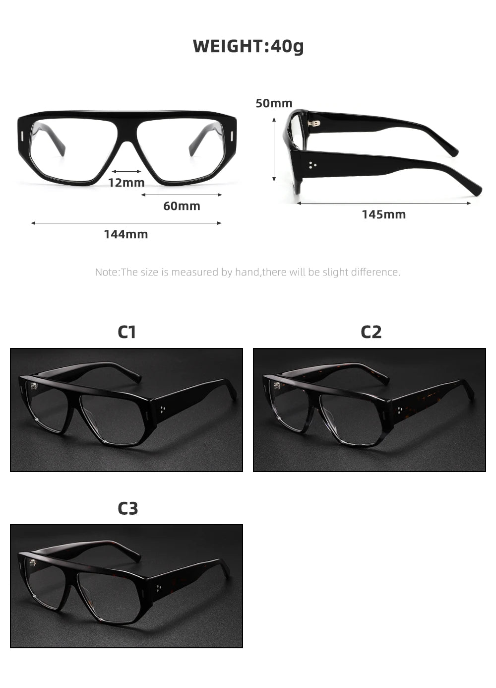 Luxury Brand Designer Thick Acetate Oversized Frame for Men Women Trendy Optical Eyewear Stylish Shield For Men lentes de sol