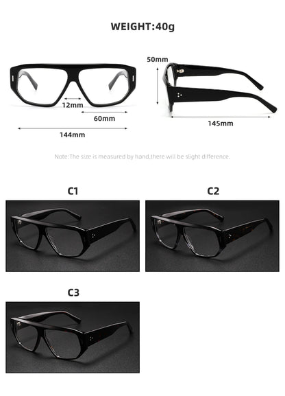 Luxury Brand Designer Thick Acetate Oversized Frame for Men Women Trendy Optical Eyewear Stylish Shield For Men lentes de sol