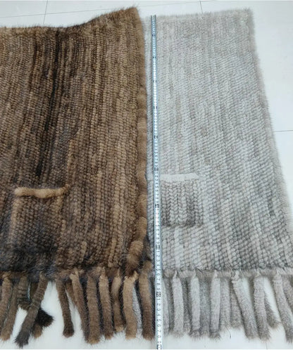 Long Style Winter Real Natural Mink Fur Scarf Lady 100% Natural Real Mink Fur Shawl Women Knitted Real Mink Fur Pashmina Scarves