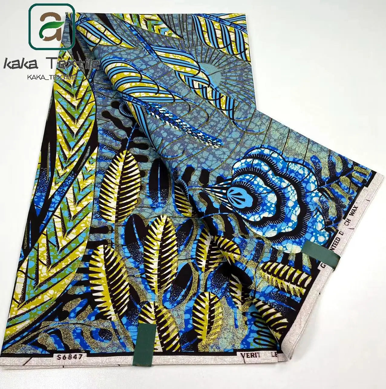 Latest African Grand Golden Wax Fabric Super Good Quality Women Pagne Flash Cotton Prints Batik Ankara Glitter Tissus 6yards
