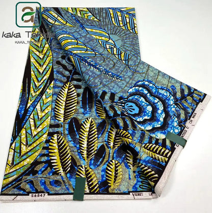 Latest African Grand Golden Wax Fabric Super Good Quality Women Pagne Flash Cotton Prints Batik Ankara Glitter Tissus 6yards