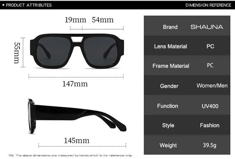 SHAUNA Fashion Double Bridges Square Women Sunglasses Retro Candy Color Leopard Men Sun Glasses Shades UV400
