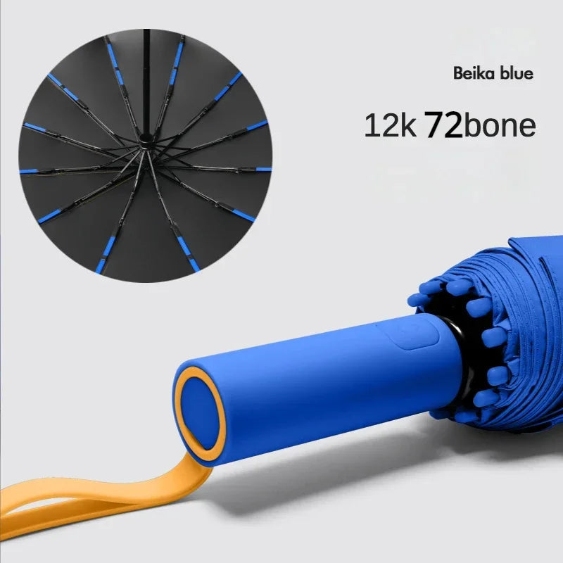 Super Strong Windproof Automatic Umbrella for Men and Women, 72 Bone, Large Rainproof, Sun UV Protection, Folding Rain Umbrellas