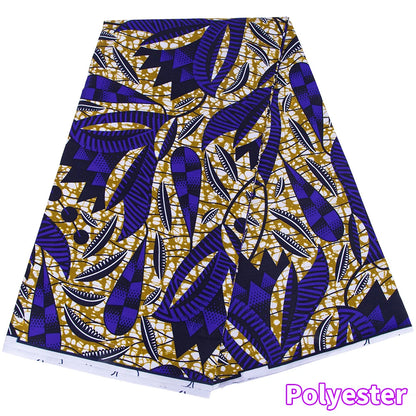 Veritablewax Fan Pattern African Fabric By the Yard Polyester Material For Handsewing High Quality Cloth for Party Dress A-27