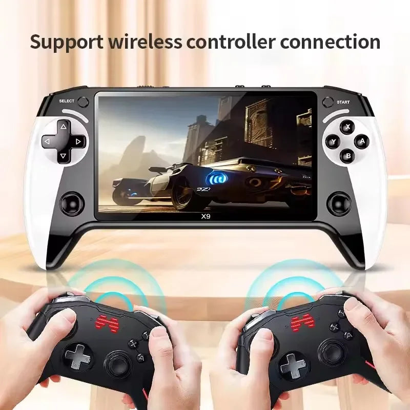 X9 Retro Handheld Game Console, Saker Game Console 5.5-Inch HD IPS Screen,20000+ Classic Games, Joystick Retro Video Game Player