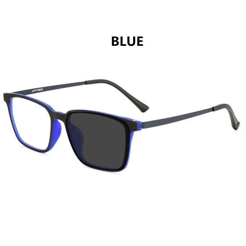 Ultralight Pure Titanium Photochromic Reading Glasses for Men Anti Blue Light Presbyopia Eyeglasses Resin Lens+0.5 0.75 1.75 2.5