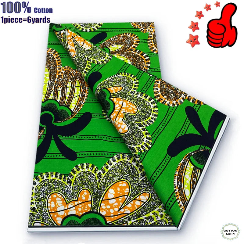 Guaranteed Veritable African Real Wax Prints Fabric Ghana Style Ankara Wax Tissu Pagne 100%Cotton Soft Design Nigeria Wax Fabric