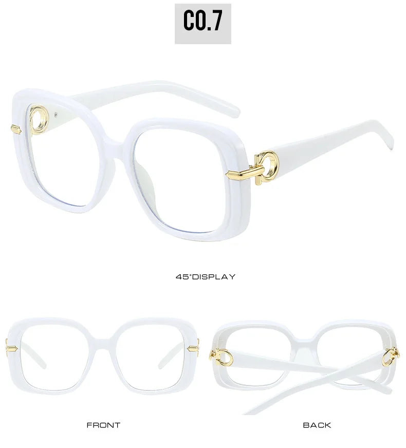 Square Large Anti Blue Light Reading Glasses Women Clear Lens Glasses Frames Finished Prescription Glasses Customized Diopter
