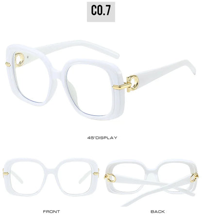 Square Large Anti Blue Light Reading Glasses Women Clear Lens Glasses Frames Finished Prescription Glasses Customized Diopter