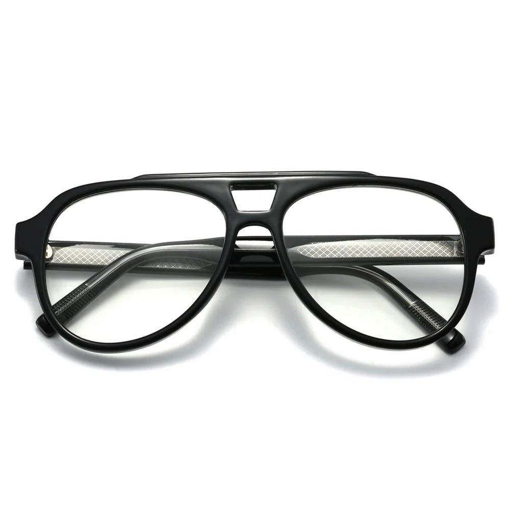 Unisex Retro Glasses Frame Large Eyeglasses Anti Blue Light Square Opical Glasses Aviation Suitable Decoration Eyewear