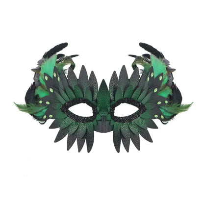 New PU Leather Bird-beak Mask Black Exquisite Owl Feather Mask Half-face Halloween Mask Carnival