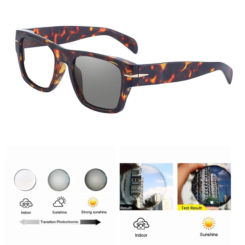  Thick Frame Men Women Square Photochromic Gray Reading Glasses Classic Presbyopia Glasses Shade Sunglasses FELRES