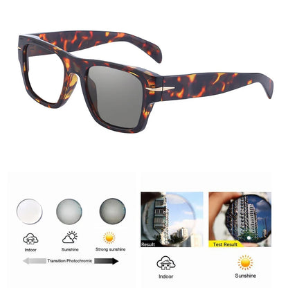  Thick Frame Men Women Square Photochromic Gray Reading Glasses Classic Presbyopia Glasses Shade Sunglasses FELRES