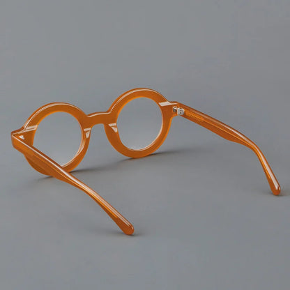 Vintage Round Glasses Frame Luxury New Fashion Trend Solid Thick Acetate Frame High-end Fake Glasses Women Men Original Quality