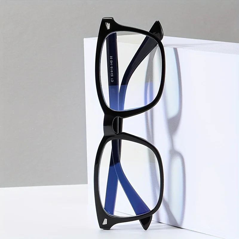 2PCS Vintage Computer Glasses Frame Men Square Optical Spectacles Eyeglasses Anti Blue Light Blocking Gaming Eyewear