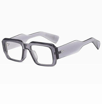 R57164 Men Fashion Rivet Optical Reading Glasses Women Trend Square Presbyopic Spectacles Dioptric +50 +100 +300
