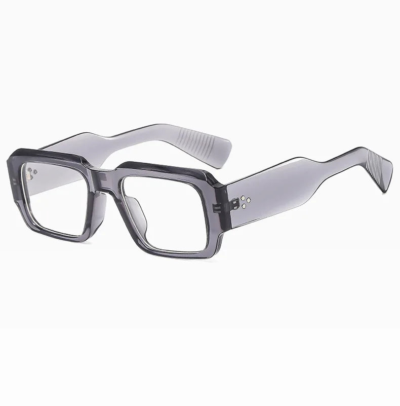 R57164 Men Fashion Rivet Optical Reading Glasses Women Trend Square Presbyopic Spectacles Dioptric +50 +100 +300
