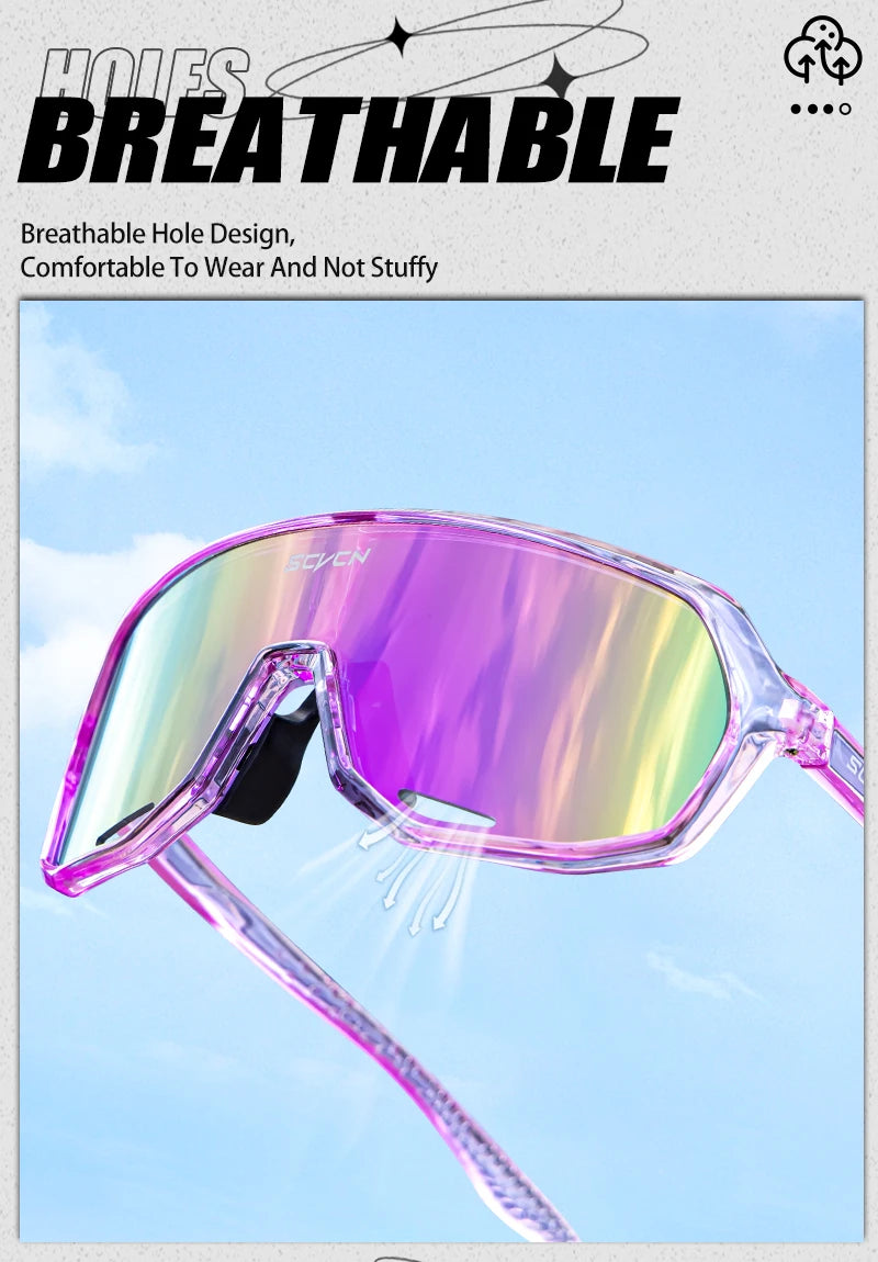 SCVCN Fashion Sports Running Glasses Outdoor Bicycle Drive Hiking Sunglasses Men MTB Cycling Sunglasses Women Road Bike Glasses