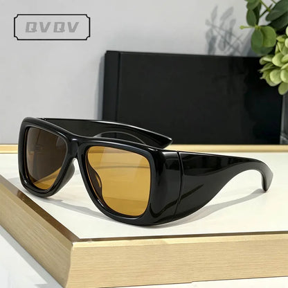 QVQV Trendy Oversized Square Sunglasses Women Men Luxury Brand Original Thick Frame Sunglasses Retro Outdoors Driving Shades