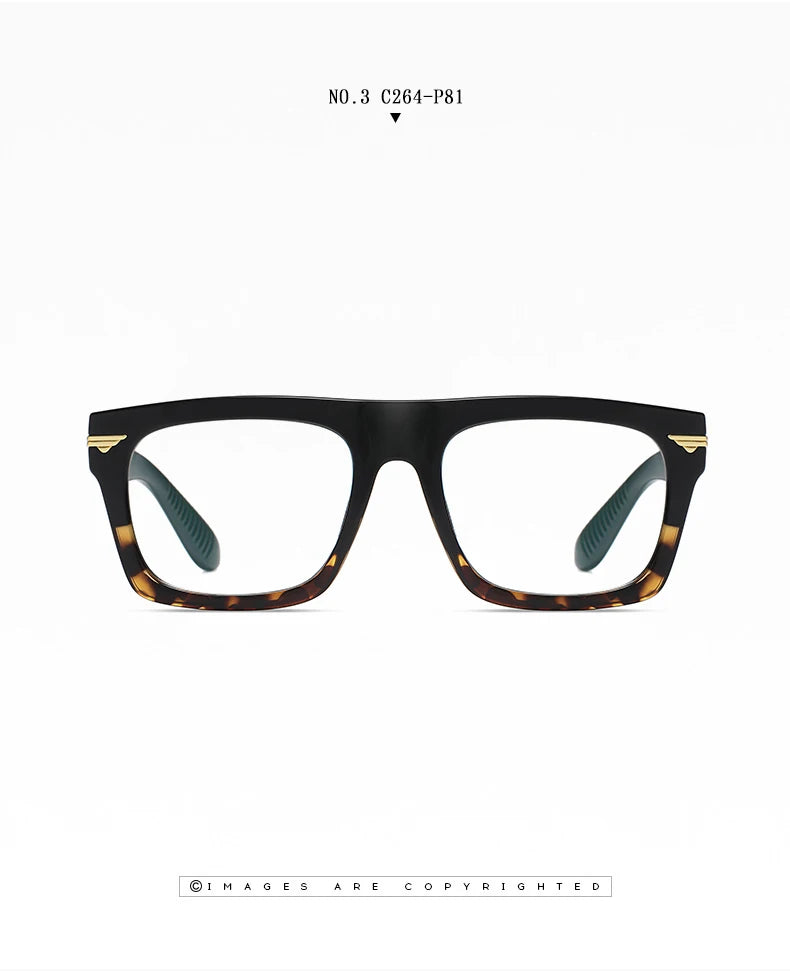 AUECMOI Vintage Men Square Glasses TR90 Frame Myopia Customizable Prescription Anti Blue Ray Optical Photochromic Eyeglasses