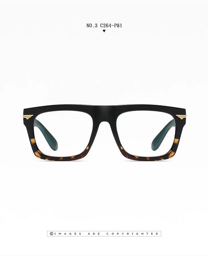 AUECMOI Vintage Men Square Glasses TR90 Frame Myopia Customizable Prescription Anti Blue Ray Optical Photochromic Eyeglasses